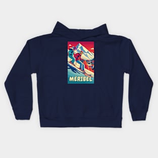 A Vintage Travel Art of Meribel - France Kids Hoodie